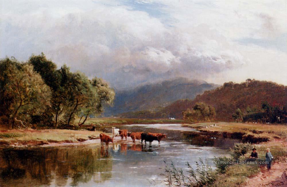 Le paysage de Ponway Trefew North Wales Sidney Richard Percy stream Peintures à l'huile